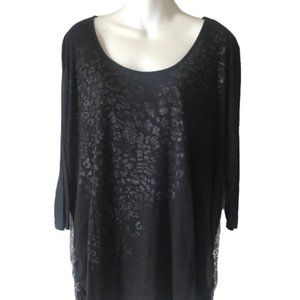 Faded Glory Black/White Print Top